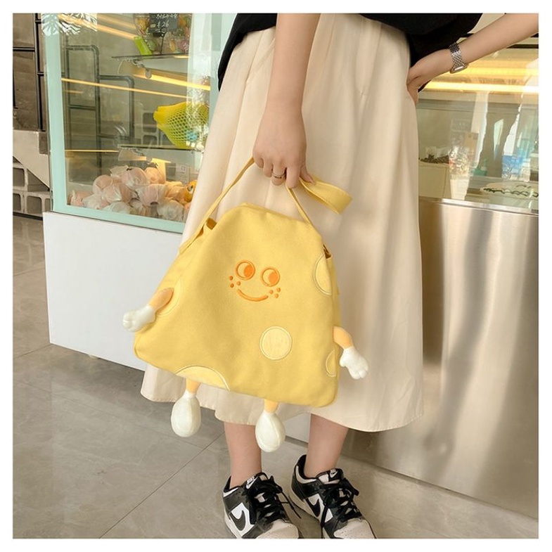 Túi vải canvas hình chiếc phô mai độc lạ xinh xắn