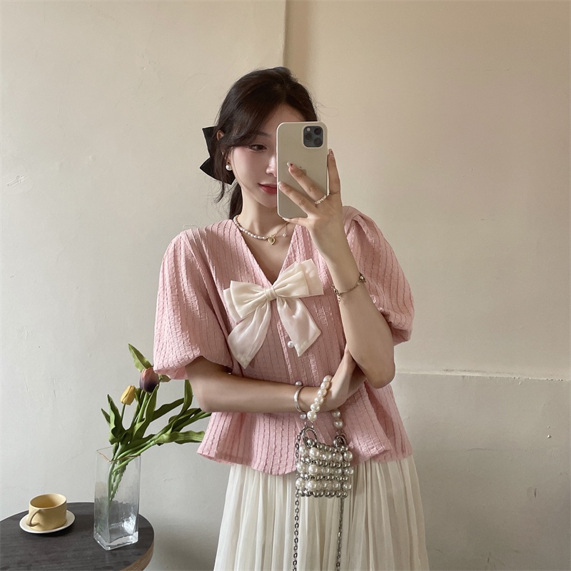 Áo Croptop Tay Phồng Ngắn Thời Trang Mùa Hè Pháp Cho Nữ Hot Trend Hàng Loại 1