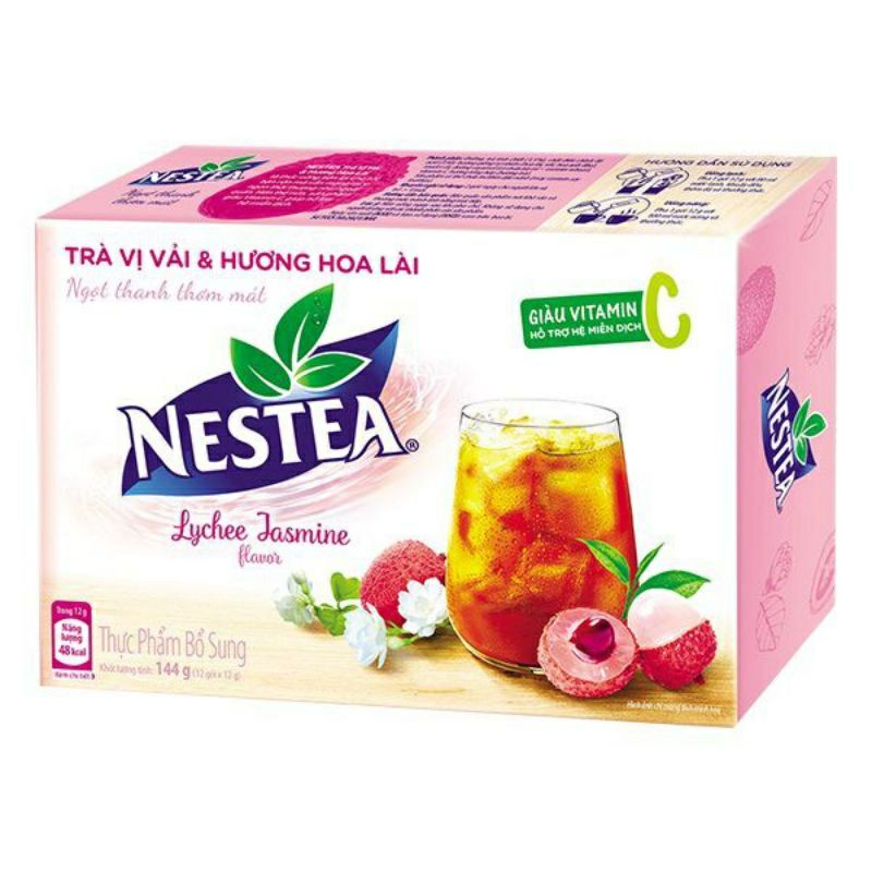 [Mã 254FMCGSALE giảm 8% đơn 500K] TRÀ NESTEA TRÀ VỊ VẢI VÀ HƯƠNG HOA LÀI 144G (12 gói x 12g date 2022)