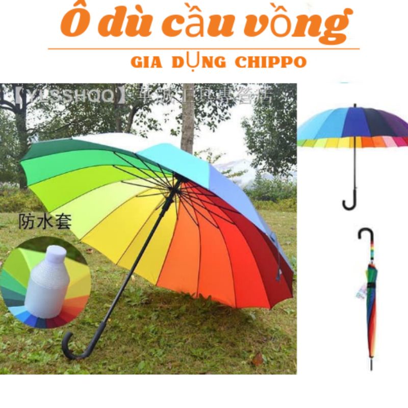 Ô , dù 7 sắc cầu vồng che nắng che mưa Hàng cao cấp