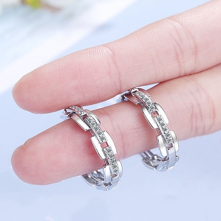 Bông tai khuyên tròn thời trang nữ, S925 - HT313