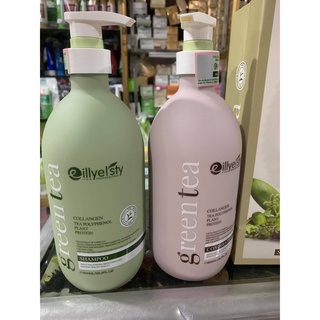 Cặp dầu gội xả thảo dược trà xanh Eillyelsty Green Tea 800ml x2