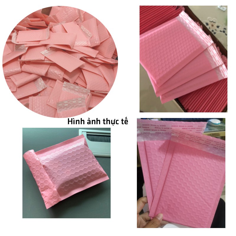 Túi gói hàng chống sốc bóng khí màu hồng đóng gói hàng hóa an toàn nhiều kích thước, túi bảo vệ sản phẩm