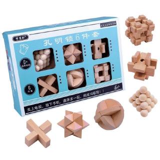 Bộ 6 Đồ Chơi Tháo Khối Gỗ Luyện Tư Duy Cho Bé