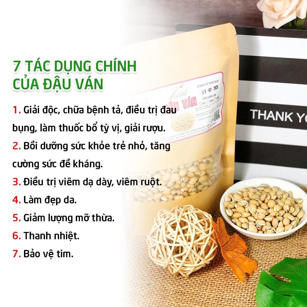 1kg Đậu Ván Trắng Nguyên Hạt Chuẩn Sạch, Hạt Đậu Ván Nấu Chè , Xôi Loại 1 ✔️ Nông sản HANI FOOD