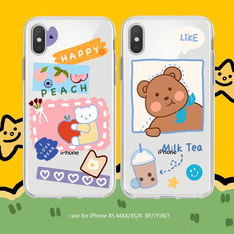 Ốp lưng iphone Gấu Chibi  6 6S 6Plus 6S Plus 7 8 7Plus 8Plus X XSMax 11 11 Pro 11 ProMax XR - Béo Phụ Kiện M800