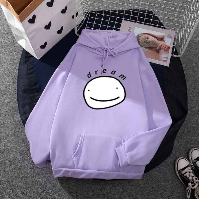 Áo Hoodie Dáng Rộng Tay Dài Hở Vai In Họa Tiết Game Minecraft Độc Đáo