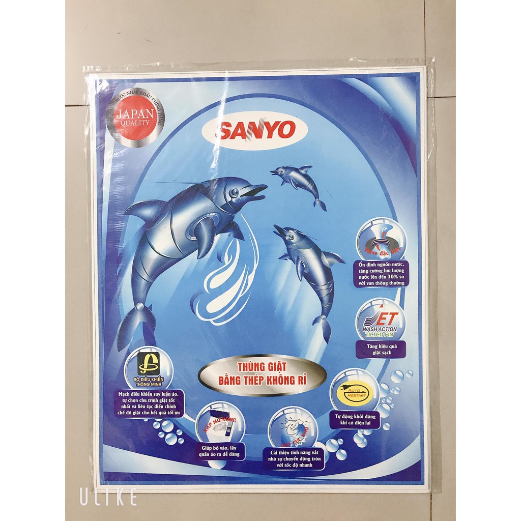 Miếng Dán Trang Trí Máy Giặt SANYO (mẫu 6)
