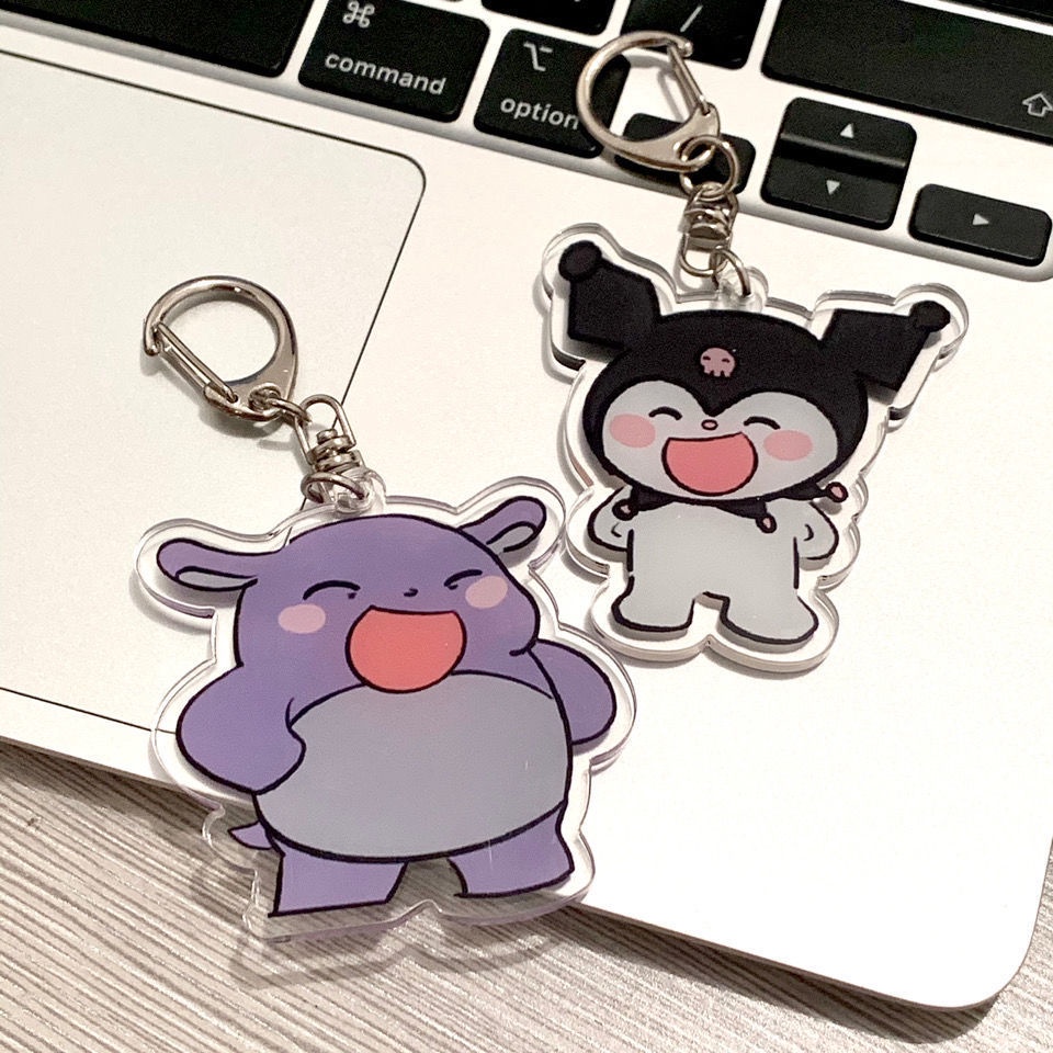 Móc Khóa Acrylic Hình Kuromi Baku Laughing Dễ Thương Cho Cặp Đôi