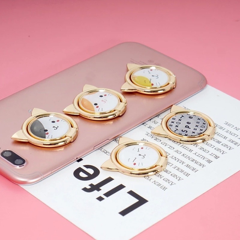 1 Nhẫn Móc Ngón Tay Giữ Điện Thoại Xoay 360 Độ Chống Trượt Tiện Dụng° Giá Đỡ Điện Thoại Lười Biếng Xoay