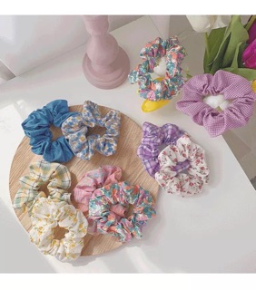 💐Cột tóc Scrunchies chủ đề hoa tím