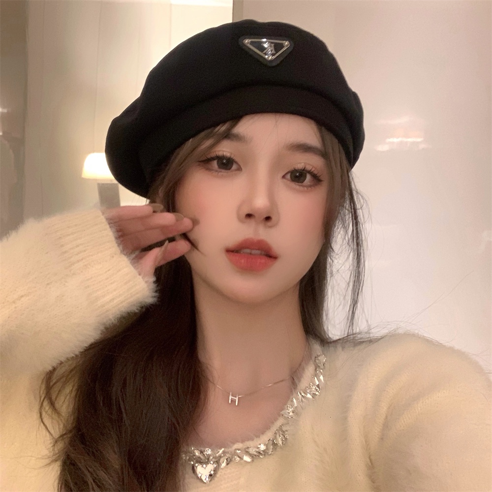 Mũ Beret Hình Tam Giác Thời Trang Dễ Phối Đồ Cho Nữ