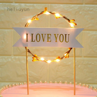 Que topper cắm trang trí bánh sinh nhật chữ love có đèn led độc đáo đáng yêu