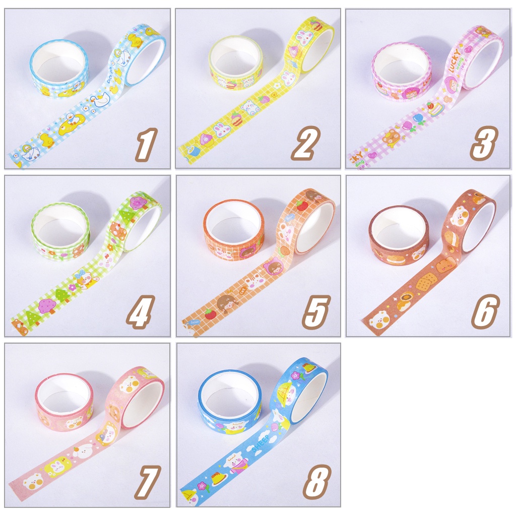 [Mã LIFE0803ALL giảm 10% đơn 0K] Cuộn băng keo washi trang trí sổ tay nhật ký đáng yêu đa năng