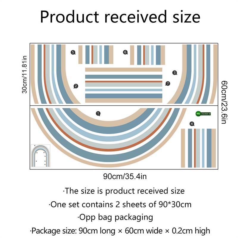 Giấy Dán Tường Họa Tiết Cầu Vồng Trang Trí Phòng Khách/Ký Túc Xá/Phòng Khách