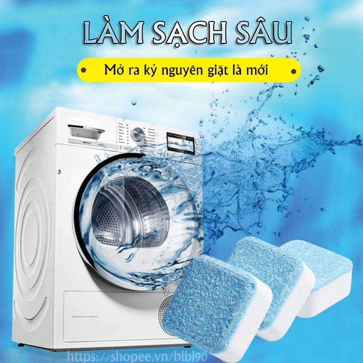 [Giá cực rẻ] Hộp 12 viên tẩy lồng giặt loại bỏ cặn bẩn bảo vệ máy giặt