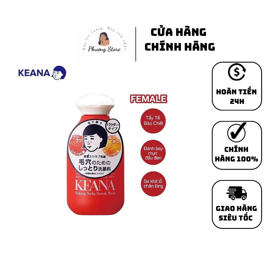 Sửa Rửa Mặt, Bột Rửa Mặt Cho Nam Keana Baking Soda Scrub Wash 100g Nhật