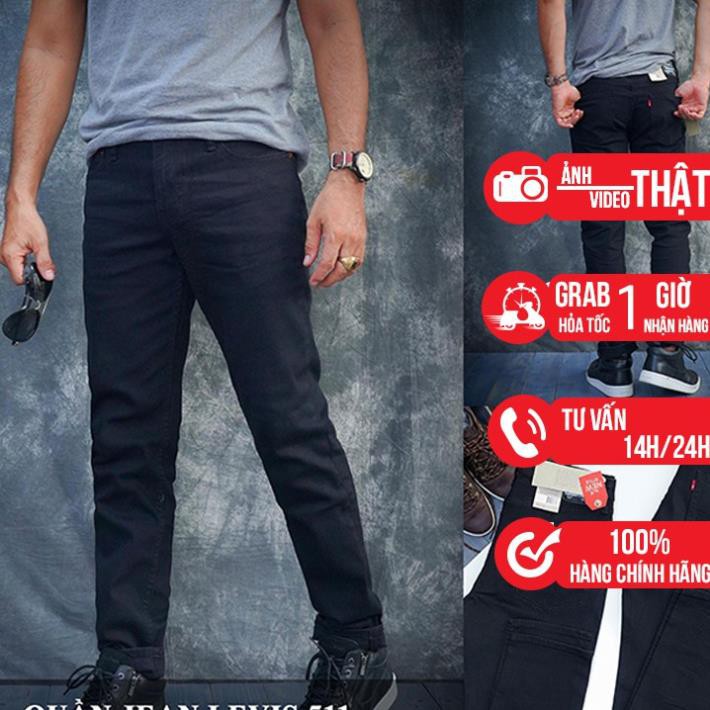 [Xả Kho] - Quần Jeans Levis 511 Cambodia, xuất dư chính hãng mầu đen duy nhất