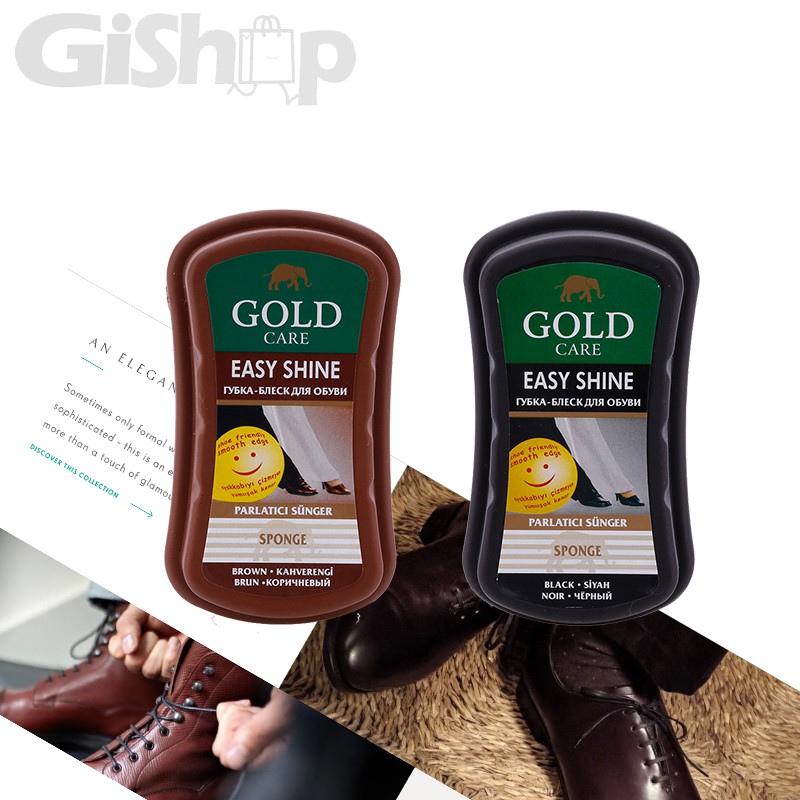 Combo Xi Mút Đánh Bóng Giày, Da GoldCare GC4001 Màu Đen và Nâu