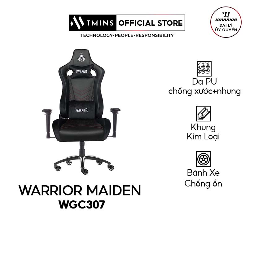 [Mã BMBAU300 giảm 10% đơn 499K] Ghế gaming Warrior Maiden Series WGC307 công nghệ da siêu thoáng khí