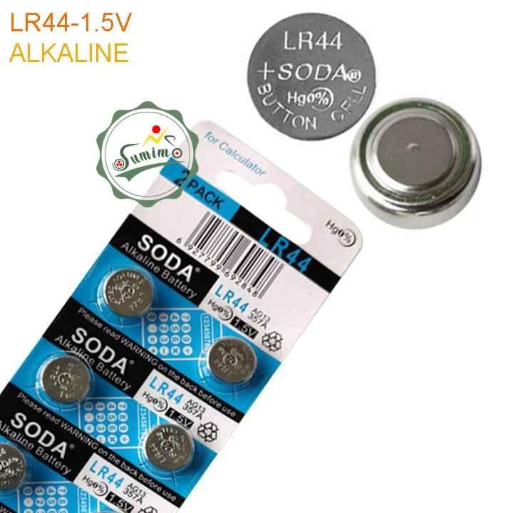 Pin Alkaline SODA LR44-1.5V vỉ 10 viên