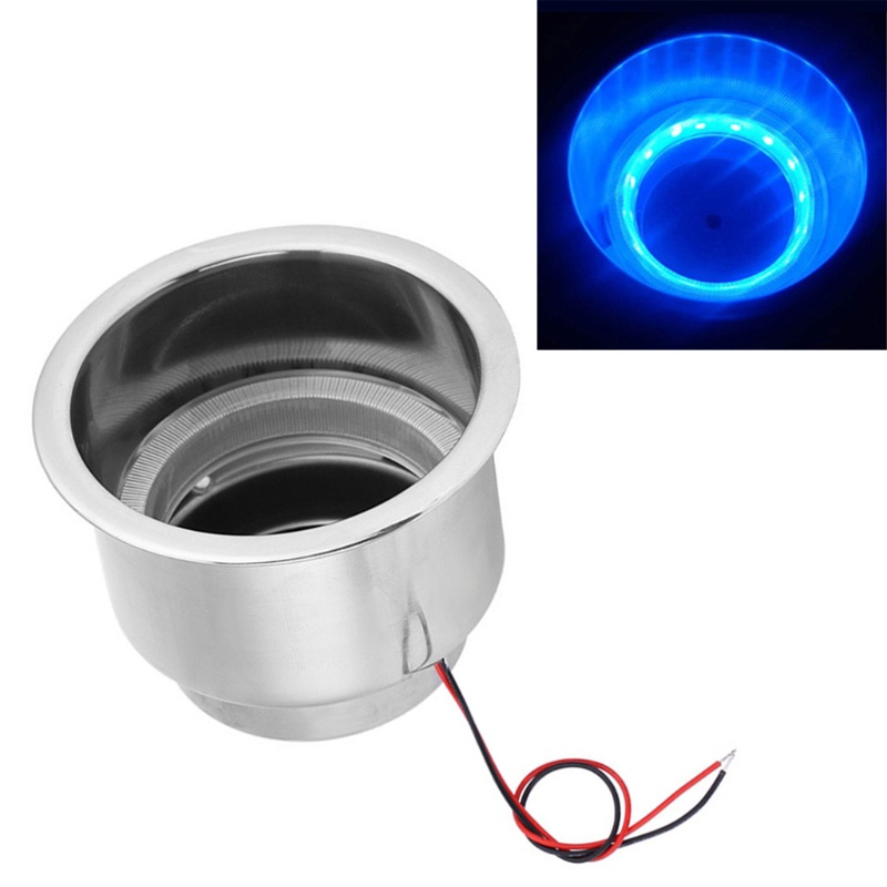 1 Giá Đỡ Cốc Uống Nước Bằng Thép Không Gỉ 15LED RV