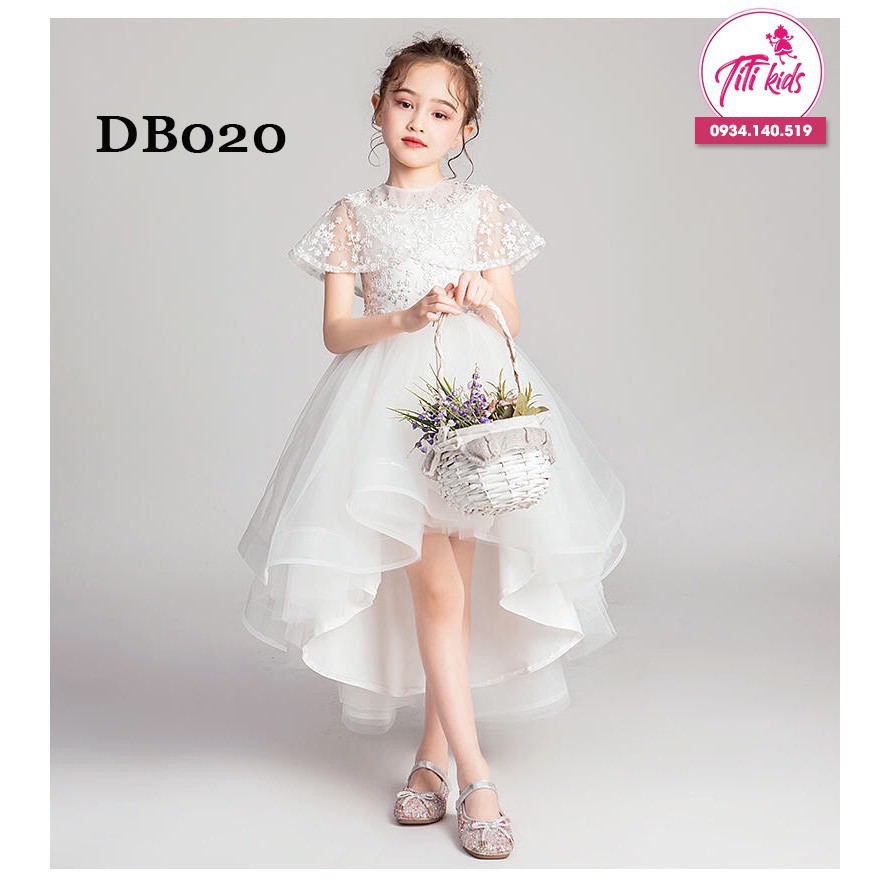 Đầm Công Chúa Bé Gái TiTiKids Trắng Đuôi DB020