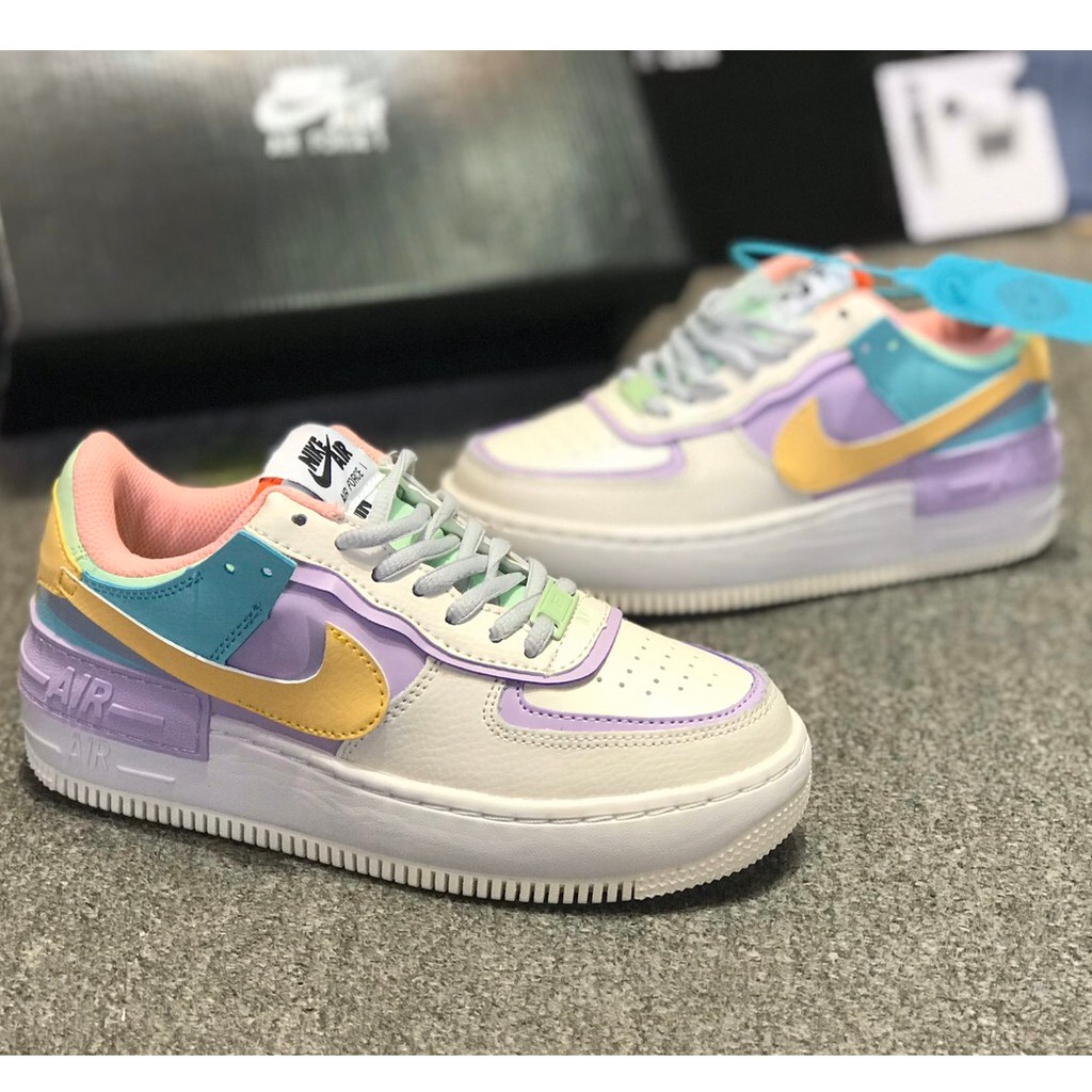 Giày Nike Air Force 1 Shadow Pale Ivory Women - CI0919-101 (White/ Multi) [Chính Hãng - FullBox - Hình Ảnh Thực]