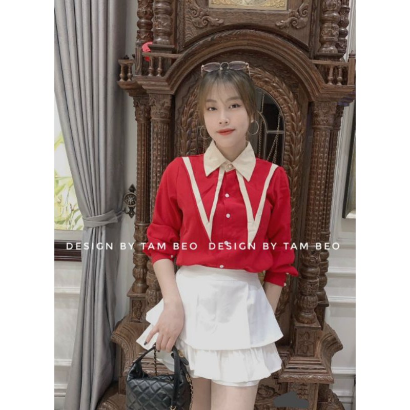 Áo Kiểu Dài Tay Cổ Chữ V