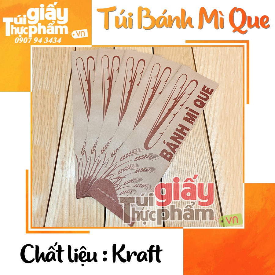 1000 Túi giấy đựng bánh mì que Kraft 8 x 29 cm