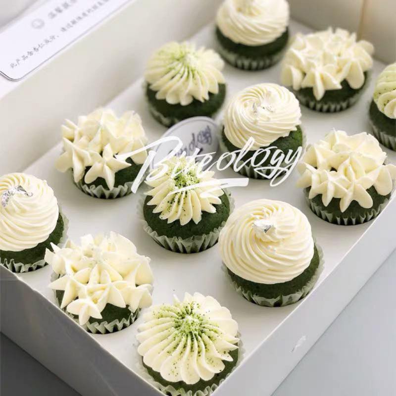 Set 5 hộp cupcake 4, 6, 12 ô, giấy invory cao cấp dày xịn
