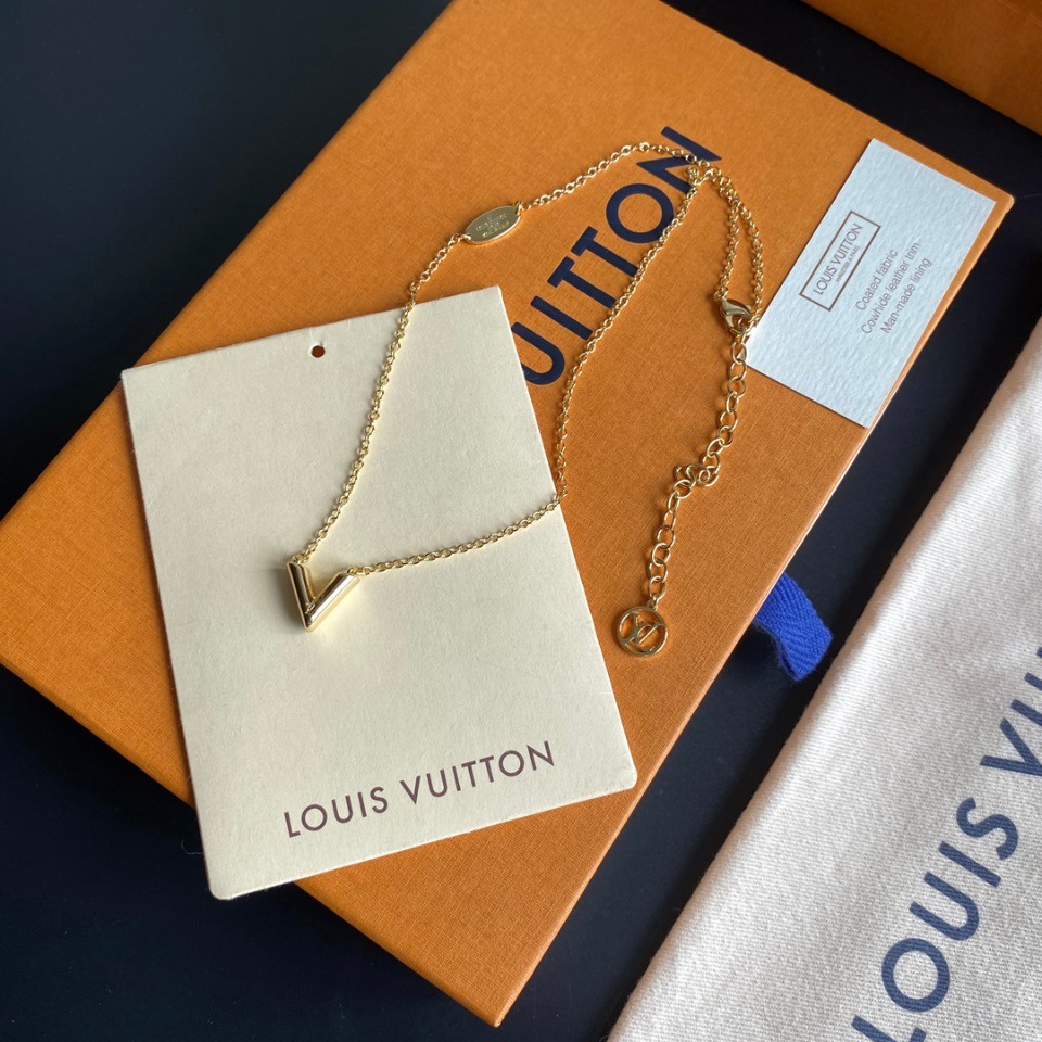 LOUIS VUITTON Vòng cổ Mặt Chữ LV Phong Cách Hàn Quốc Đơn Giản Cho Cặp Đôi