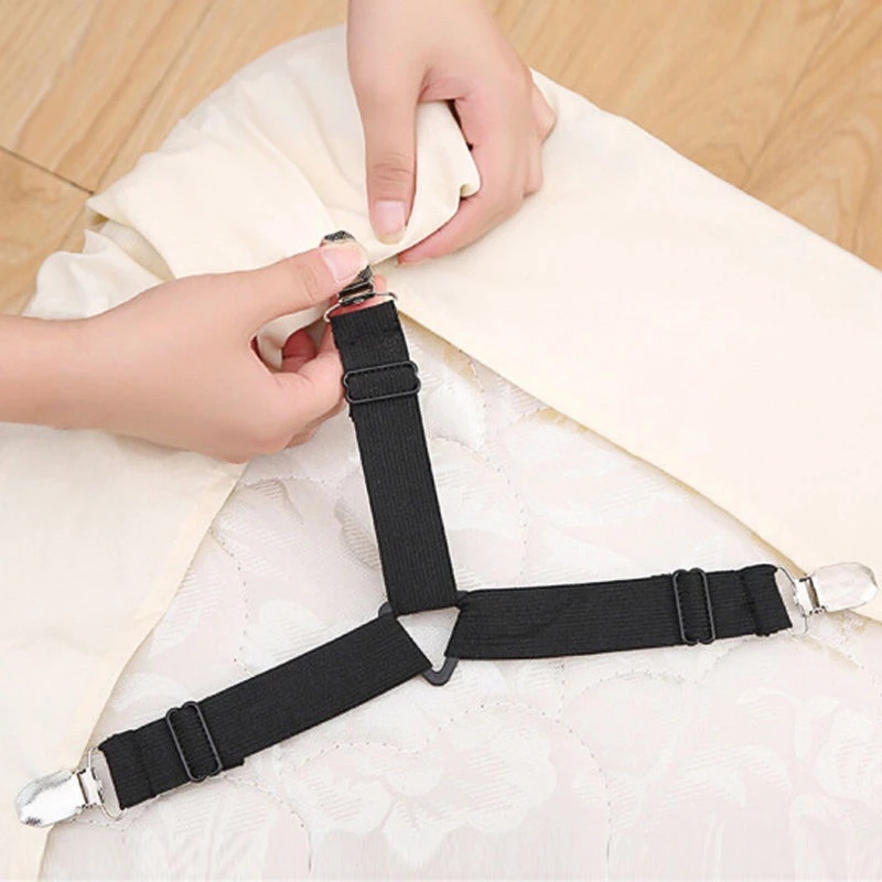 Bộ 4 Kẹp Cố Định Tấm Trải Giường Hình Tam Giác Chống Trượt Đa Năng Tiện Dụng
