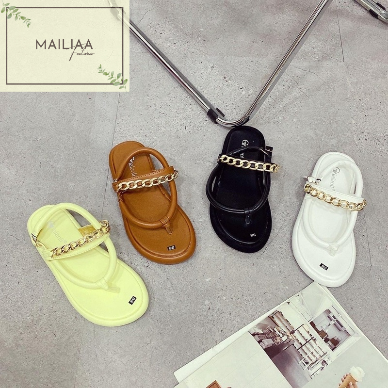 Sandal nữ xỏ ngón MAILIAA đế xuồng 3 phân quai gắn xích đi biển, đi chơi, đi du lịch