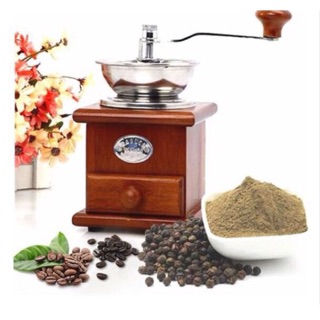 Cối Xay Tiêu, Cafe, Đậu Gỗ Có Ngăn Chứa Vạn Lợi