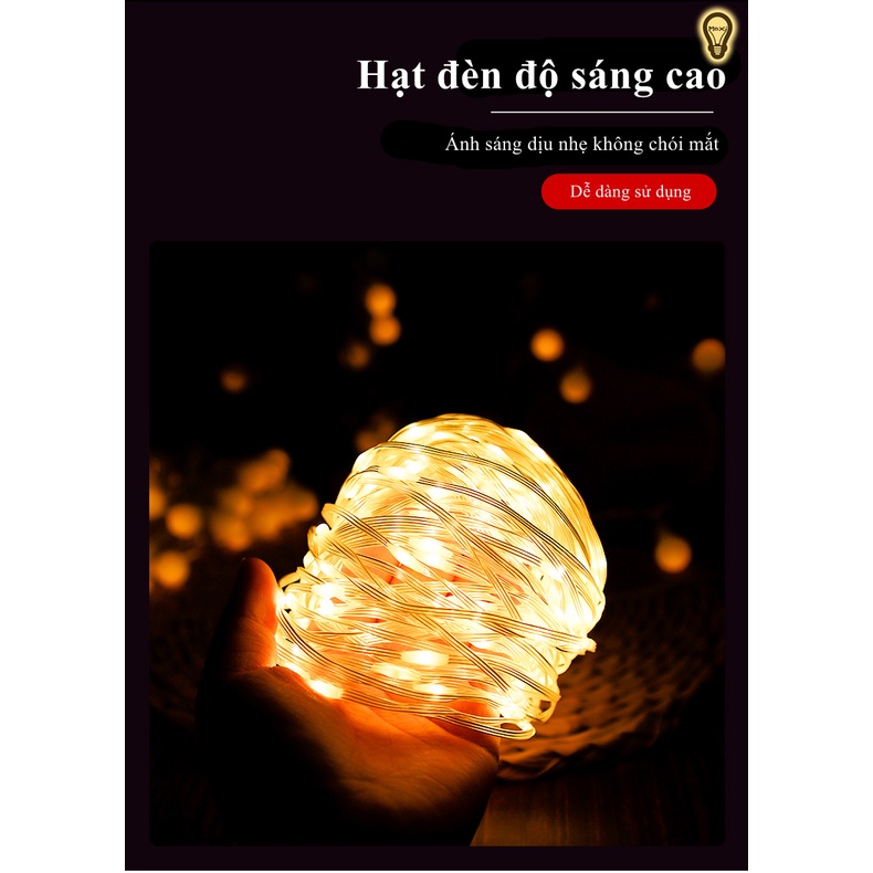 Đèn led đom đóm cao cấp quấn cây năng lượng mặt trời trang trí DECOR ngoài trời công viên sân vườn MOXI