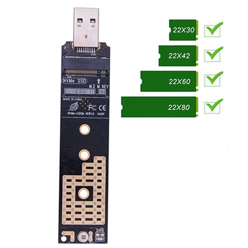 Thẻ chuyển đổi NVME/SSD M.2/chíp cầu nối gen 2 USB 3.1 sang USB/Type-A/SSD M2 phím M cho Windows XP/7/8/10 MAC OS | BigBuy360 - bigbuy360.vn