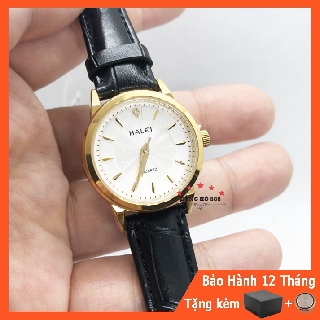 Đồng hồ Nữ dây da Halei máy Nhật chính hãng chống xước, chống nước tuyệt đối mặt tròn size 28mm chống gỉ HL578