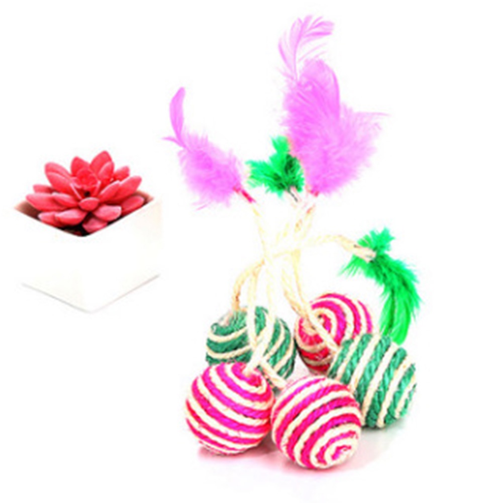 Bóng Đồ Chơi Đính Lông Vũ Cho Mèo Cưng