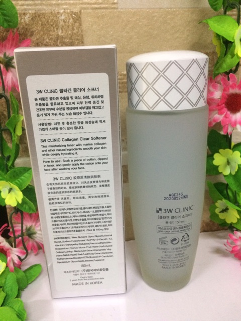 Nước hoa hồng trắng da 3W Clinic Collagen White 150ml | WebRaoVat - webraovat.net.vn