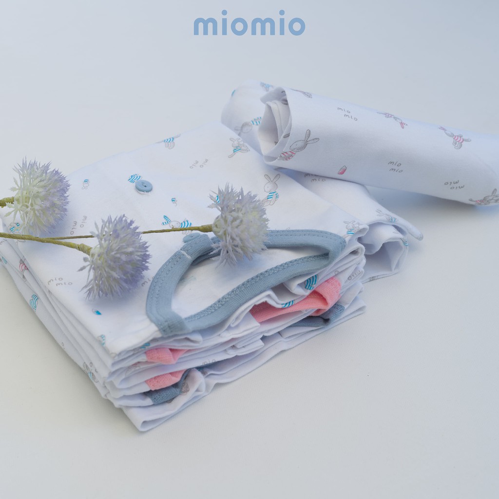 Bộ dài tay cài giữa sơ sinh Miomio 100% cotton mỏng mát