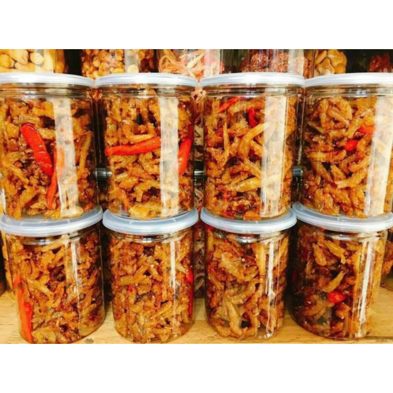 Cá cơm chiên giòn rim nước mắm tỏi ớt ăn liền, lon pet 250gr