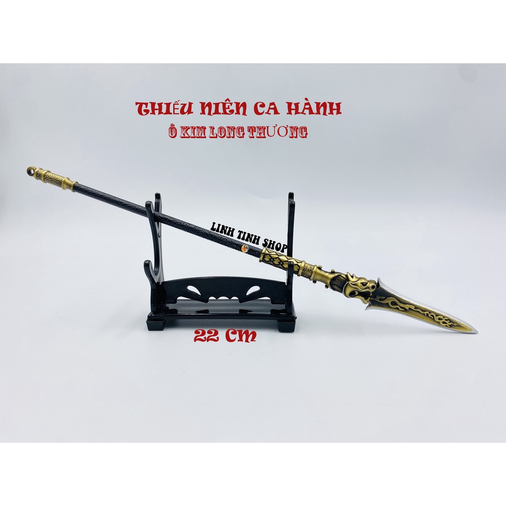 Móc khóa trưng bày Thiếu Niên Ca Hành ô kim long thương