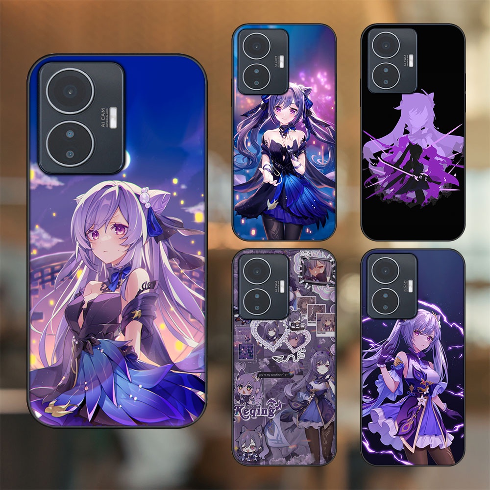 Ốp lưng Vivo Y55 2022 viền đen in hình Keqing Genshin Impact