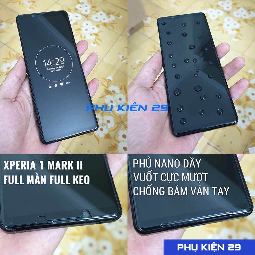 [Sony Xperia 1/1 Mark 2/1 II] Kính cường lực FULL màn FULL keo Glass Pro+ 9H