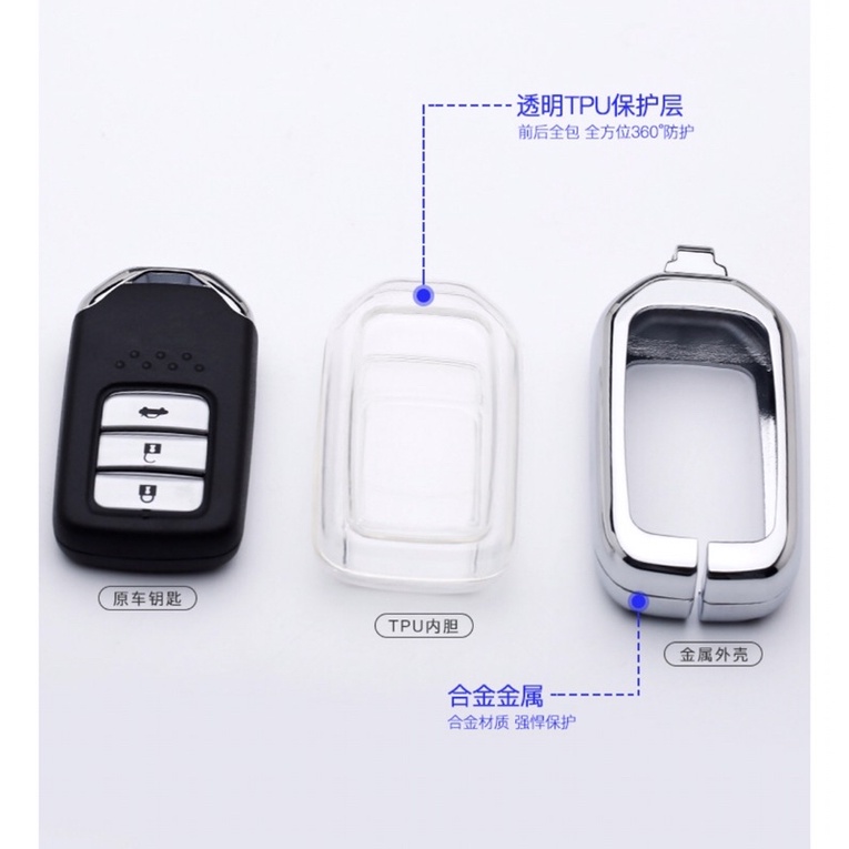 Ốp chìa khoá HonDa CRV, HRV, Civic, City, Brio, Jazz 2021 2020 2019 2018