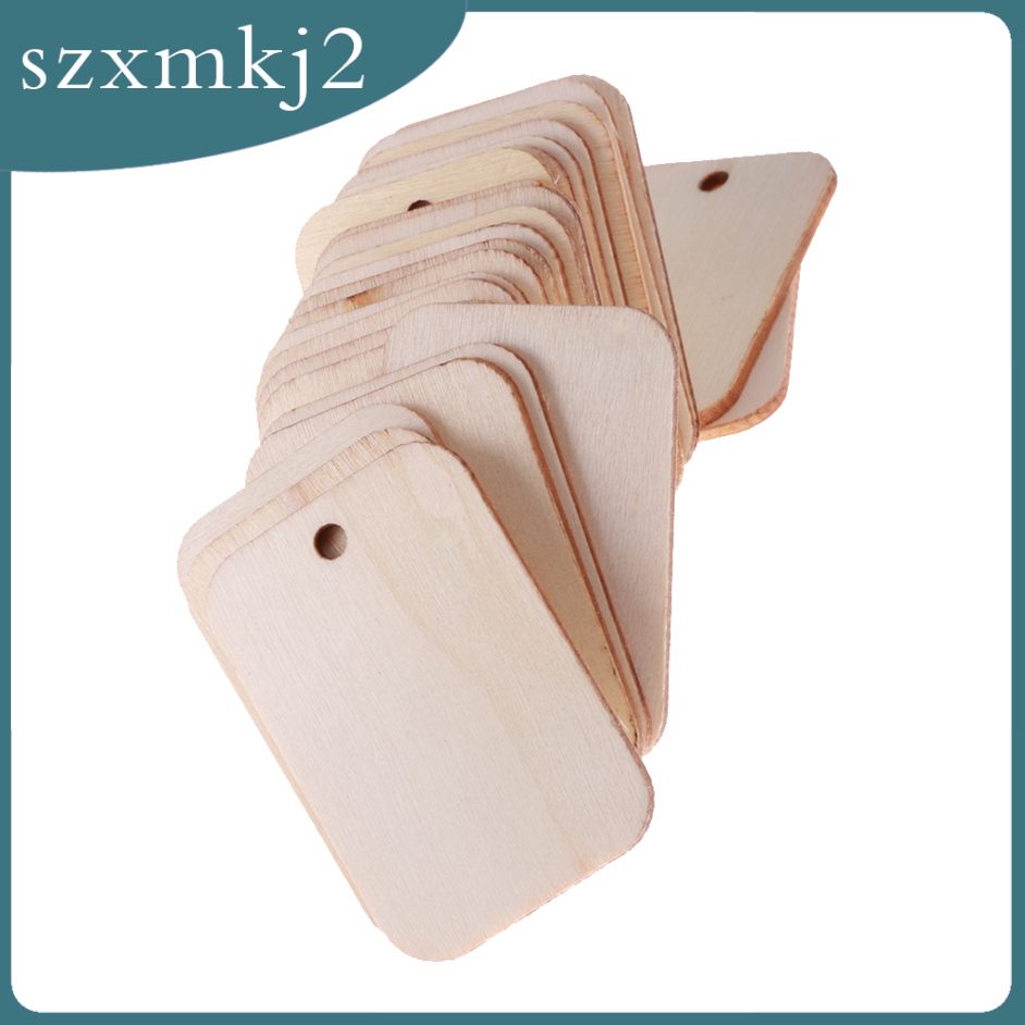 Set 25 Nhãn Gỗ Tự Nhiên Trang Trí Quà Cưới