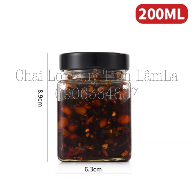Hũ Thuỷ Tinh Vuông Nắp Thiết Dày 200ML 280ML 380ML 500ML 730ML