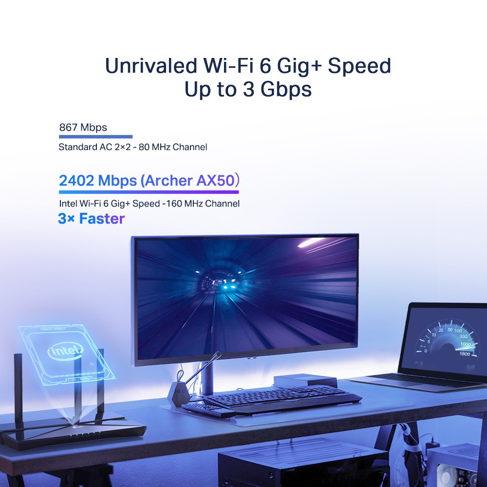 Router Wi-Fi 6 Gigabit Băng Tần Kép AX3000 Archer AX50-Chính hãng