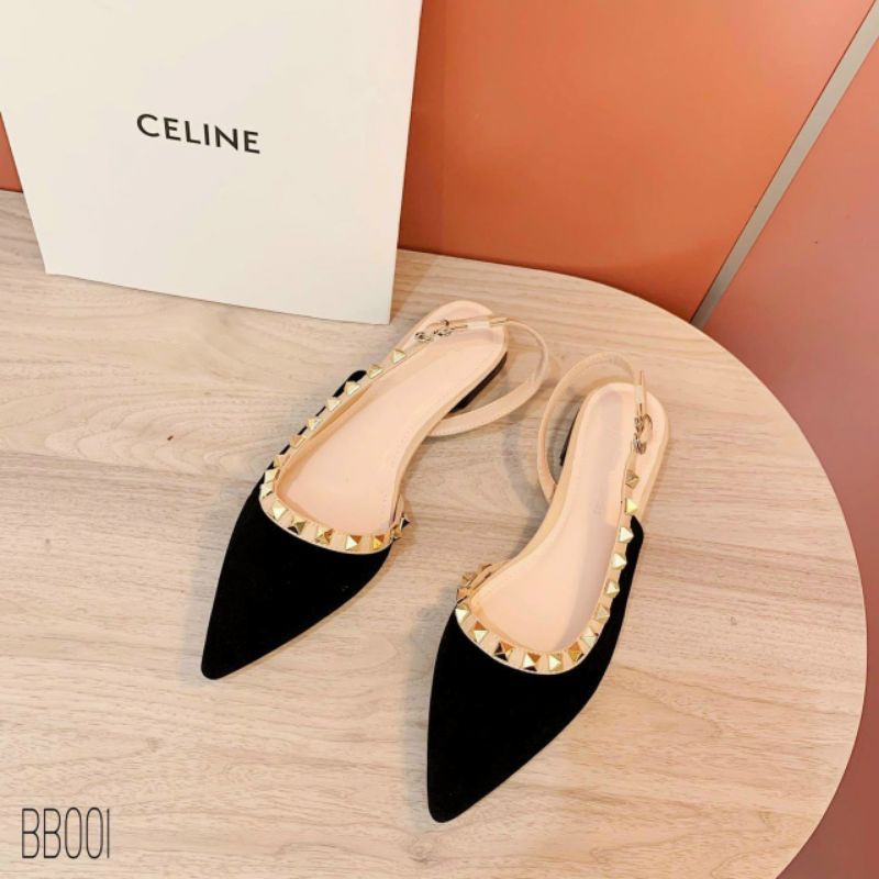 Giày bệt viền đá 1 màu đen duy nhất | BigBuy360 - bigbuy360.vn